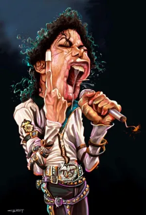 Sebastian Cast - MICHAEL JACKSON -  Musician Caricature - Art Print