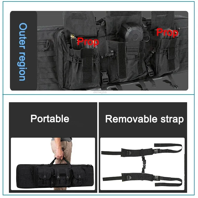 Shooting Gun Bags Durable Oxford Tactical Paintball Double Rifles Backpack Hunting Gun Accessories Protection Molle Bag