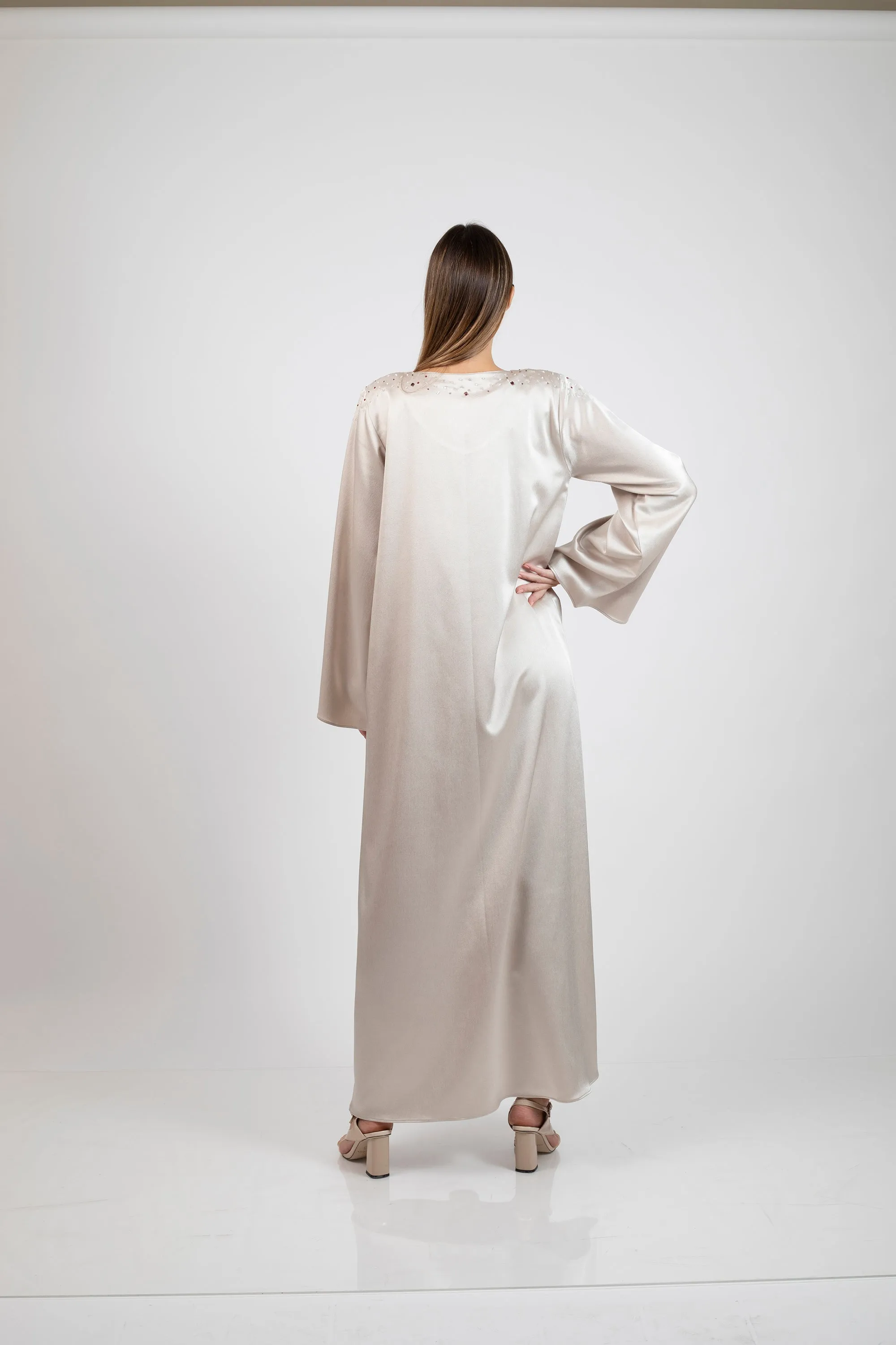Silk Crepe Long Kaftan - PS-NO.8