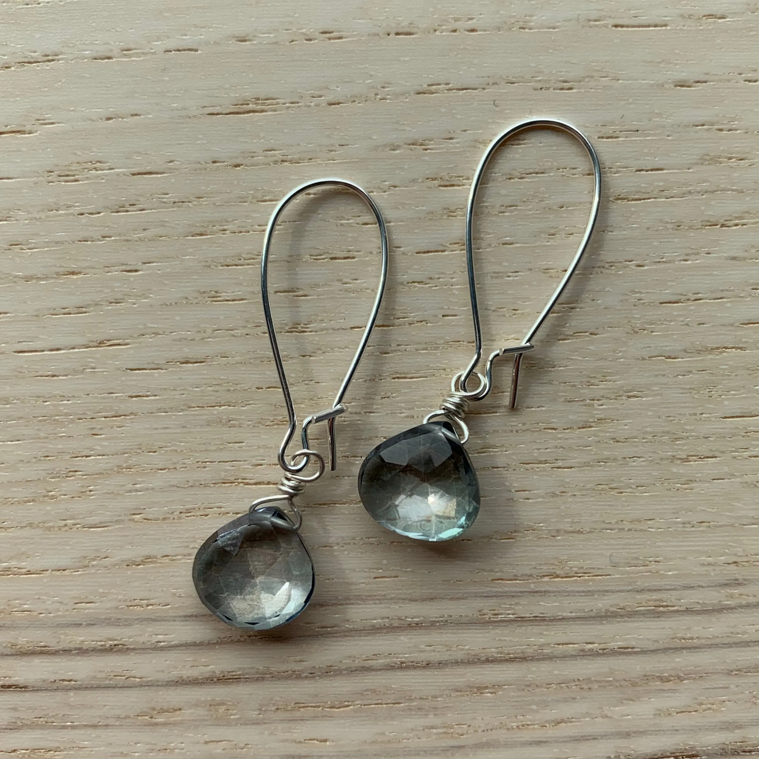 Silver Gemstone Short Earrings
