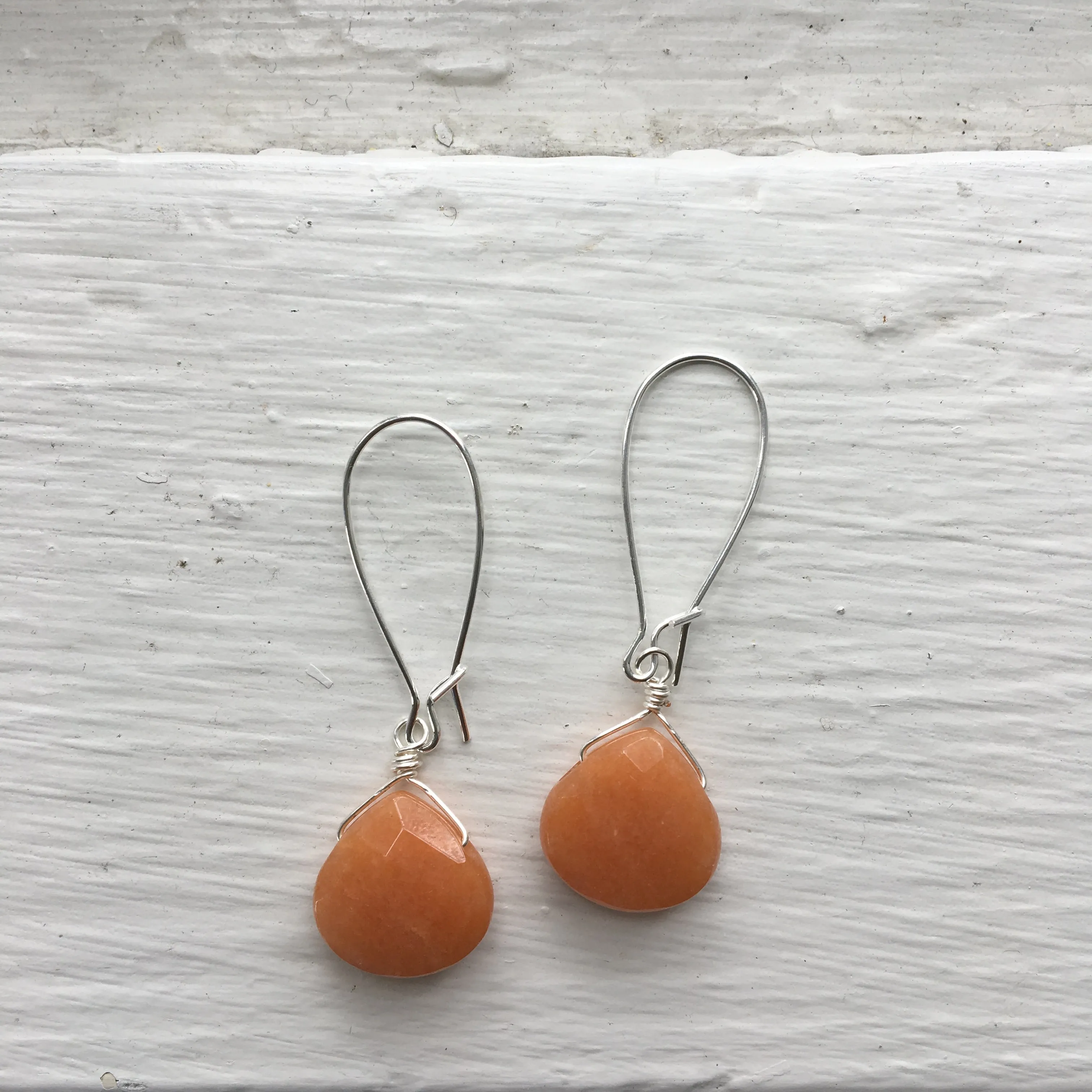 Silver Gemstone Short Earrings