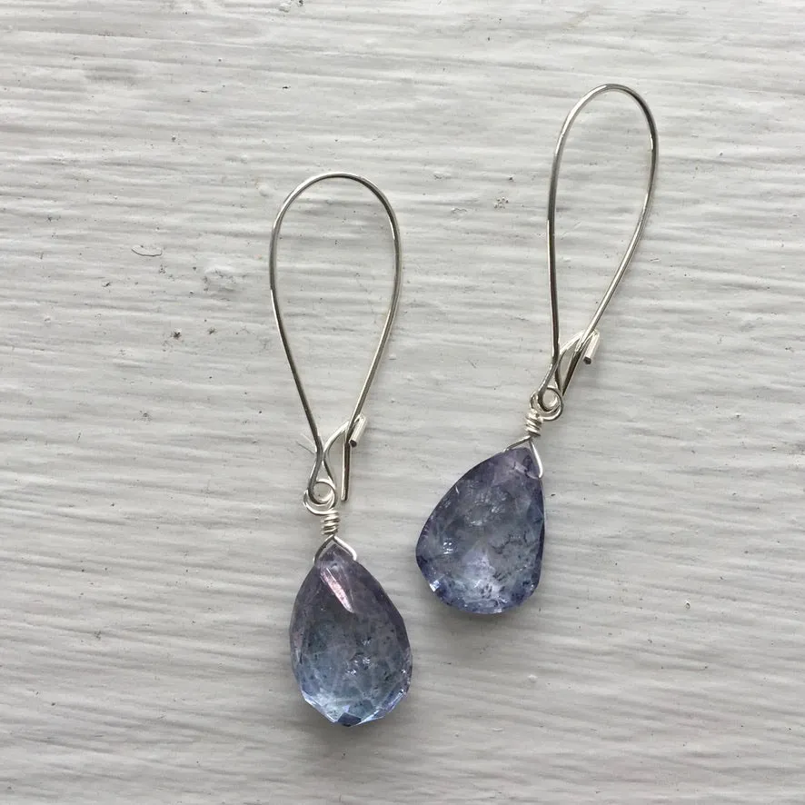 Silver Gemstone Short Earrings