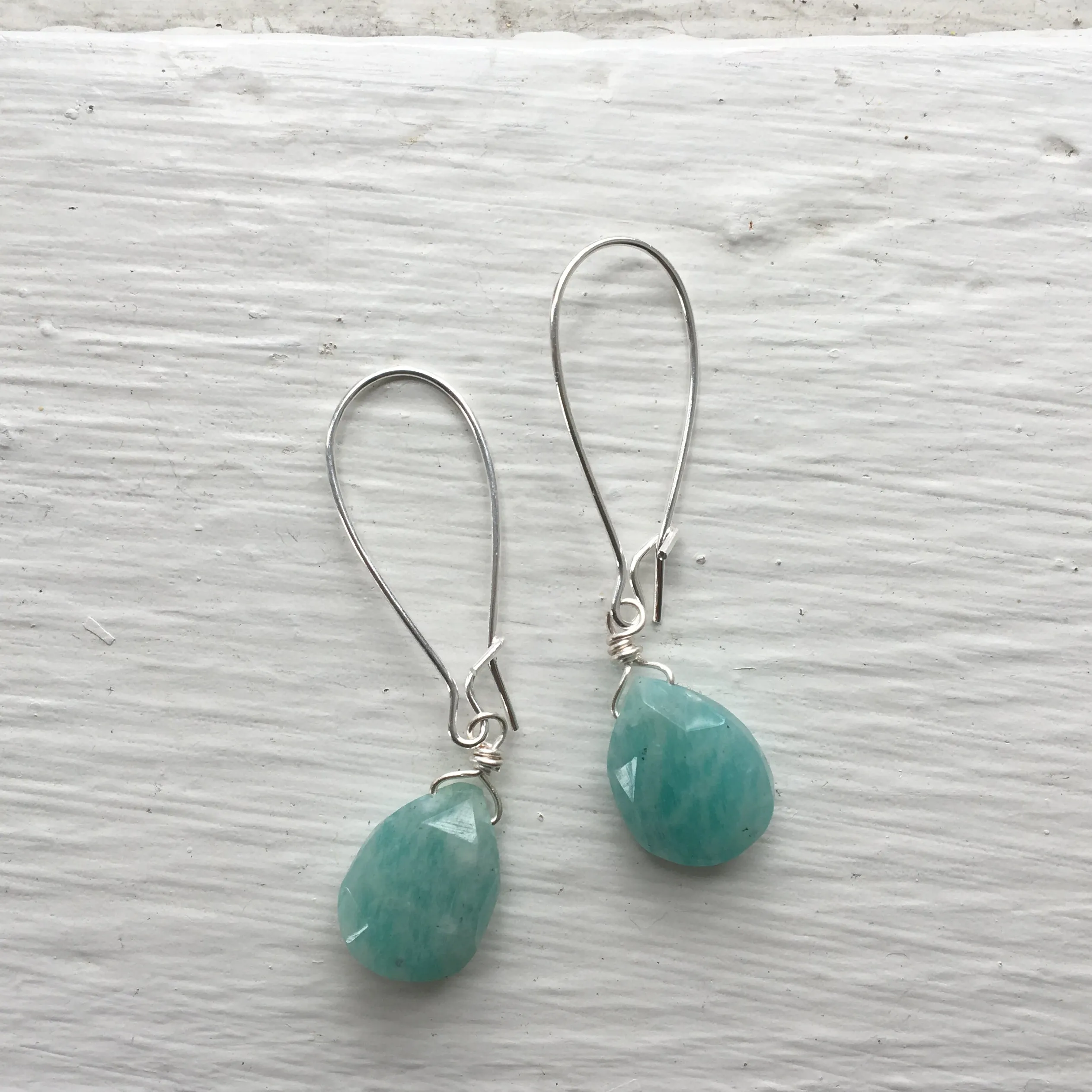 Silver Gemstone Short Earrings