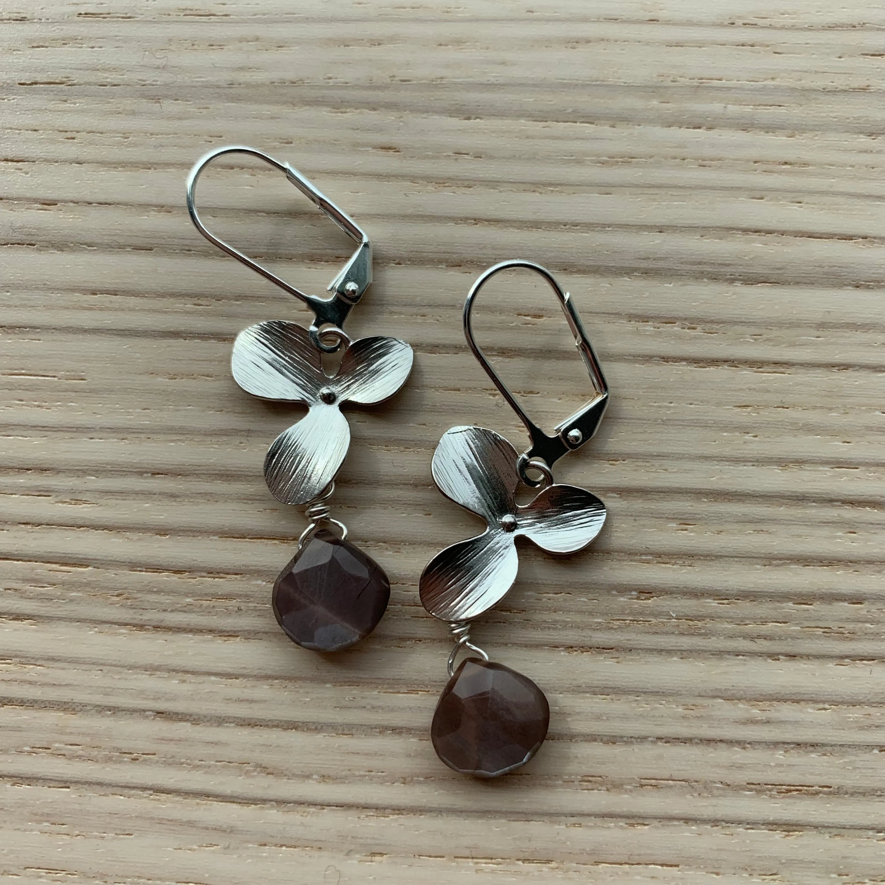 Silver Magnolia Earrings