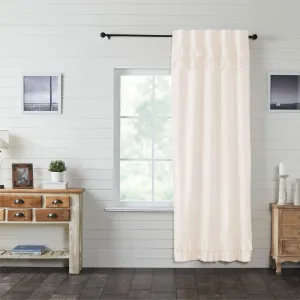 Simple Life Flax Antique White Ruffled Lined Panel Curtains 96"