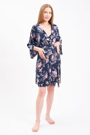 Soft Floral Maternity Robe