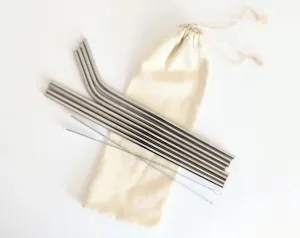 Stainless Steel Straws Bag Set