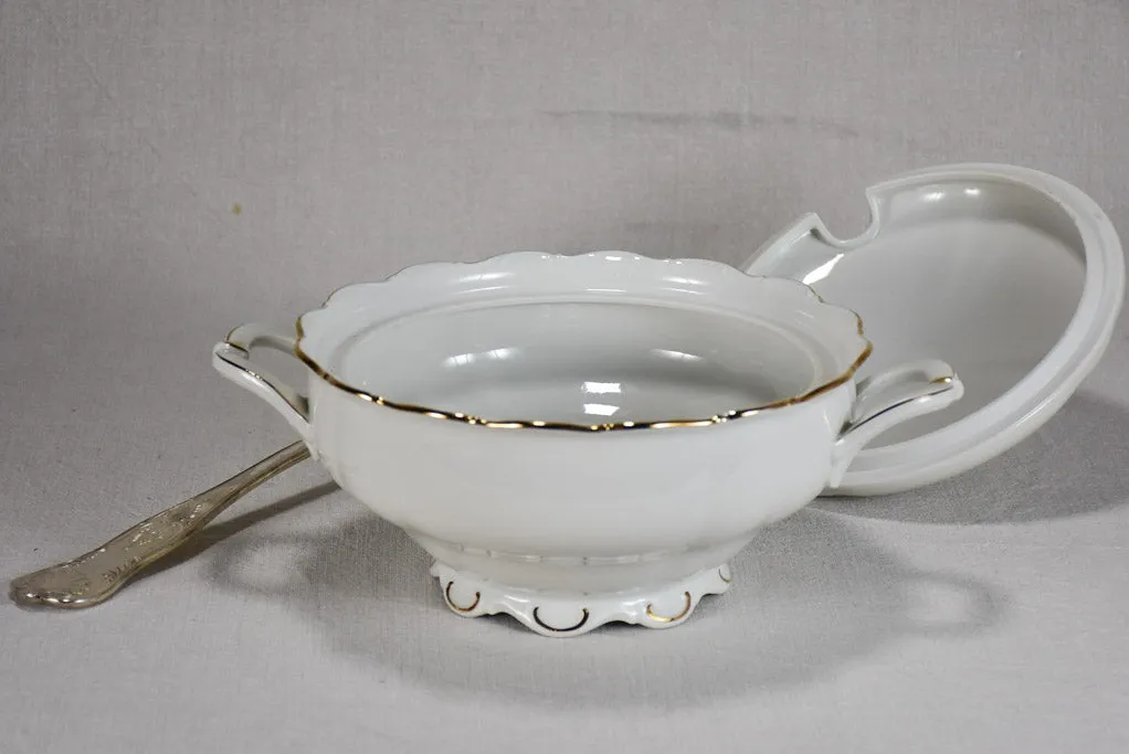 Superb 1960's porcelain dinnerware with gold rim