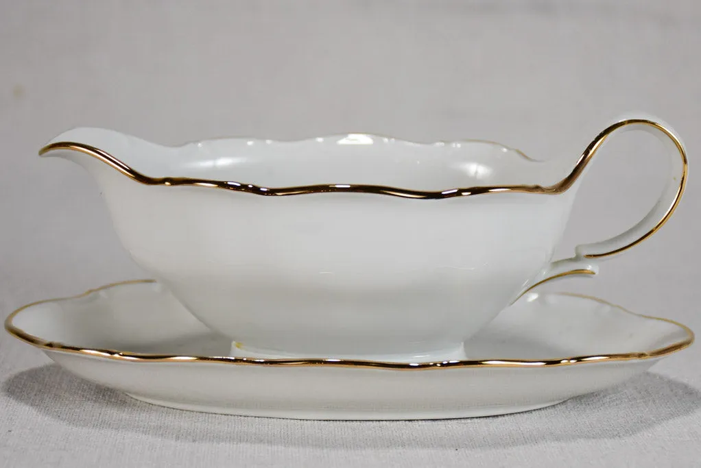 Superb 1960's porcelain dinnerware with gold rim