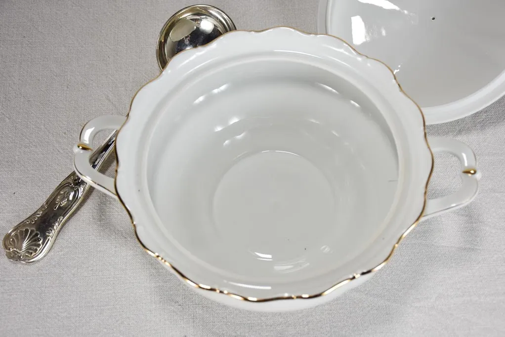 Superb 1960's porcelain dinnerware with gold rim