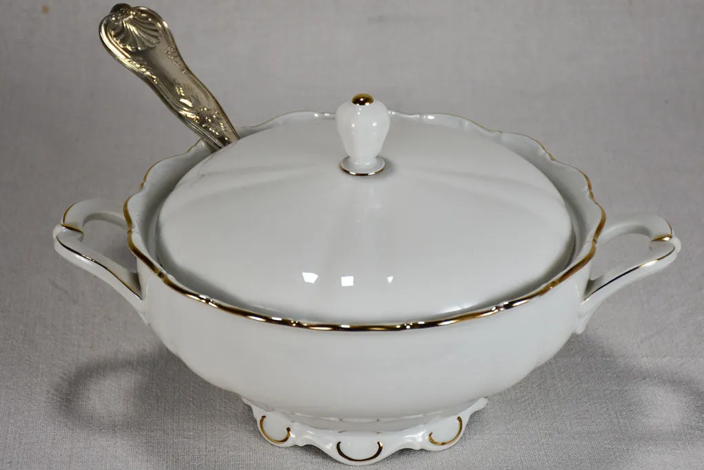 Superb 1960's porcelain dinnerware with gold rim