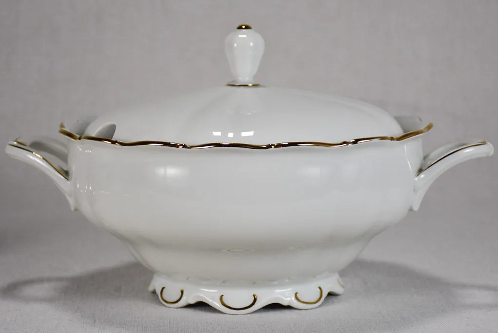 Superb 1960's porcelain dinnerware with gold rim