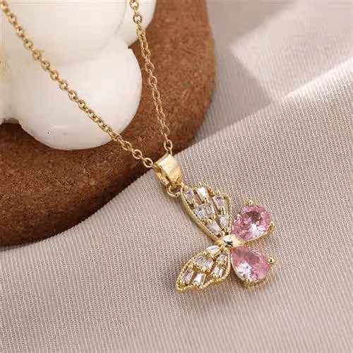 Sweet Colorful Butterfly Pendant Necklace