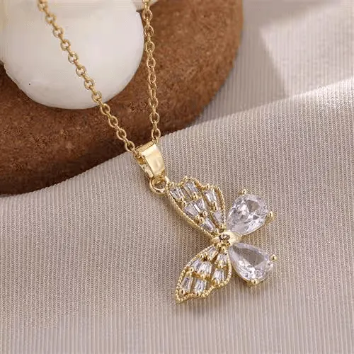 Sweet Colorful Butterfly Pendant Necklace