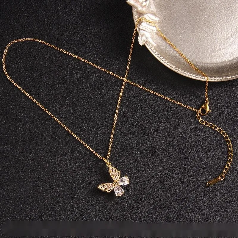 Sweet Colorful Butterfly Pendant Necklace