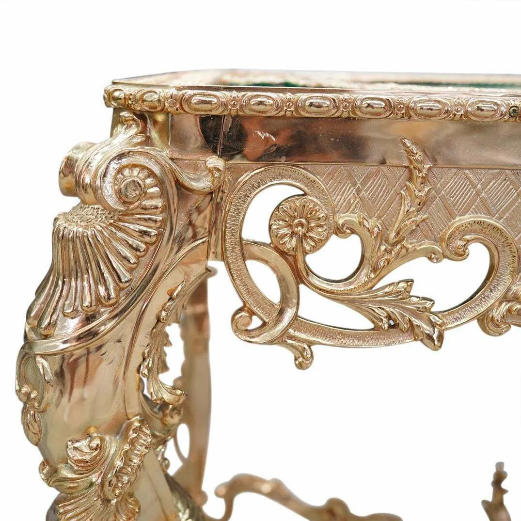 Table, Malachite and Gilt, Green, Imperial Style, Acanthus Leaf. Very Ornate!