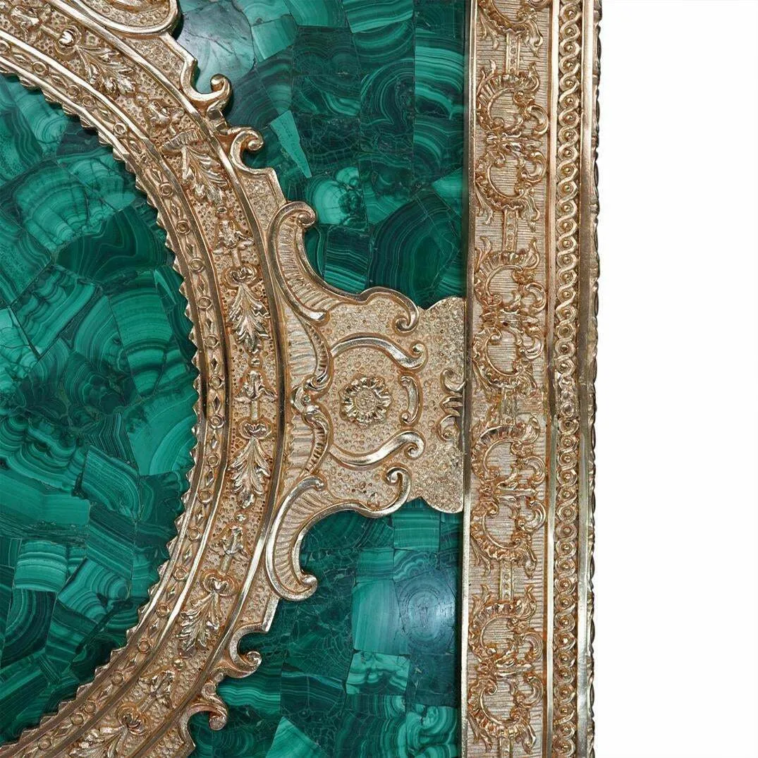 Table, Malachite and Gilt, Green, Imperial Style, Acanthus Leaf. Very Ornate!