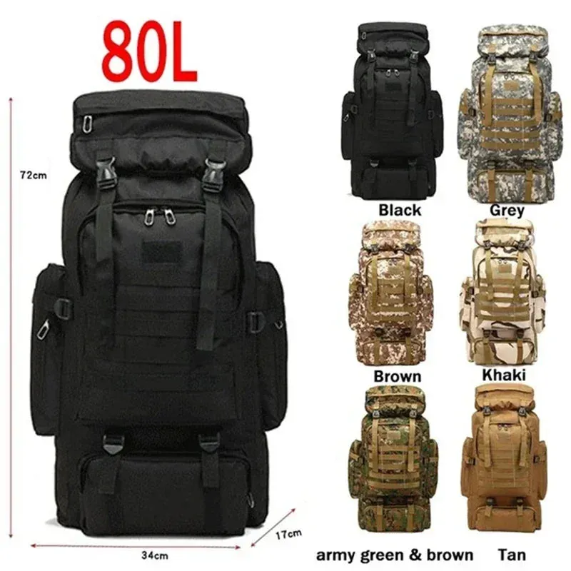 Tactical Backpacks Large Backpack Outdoors Hiking Camping TravelBags Sports Molle Hunt