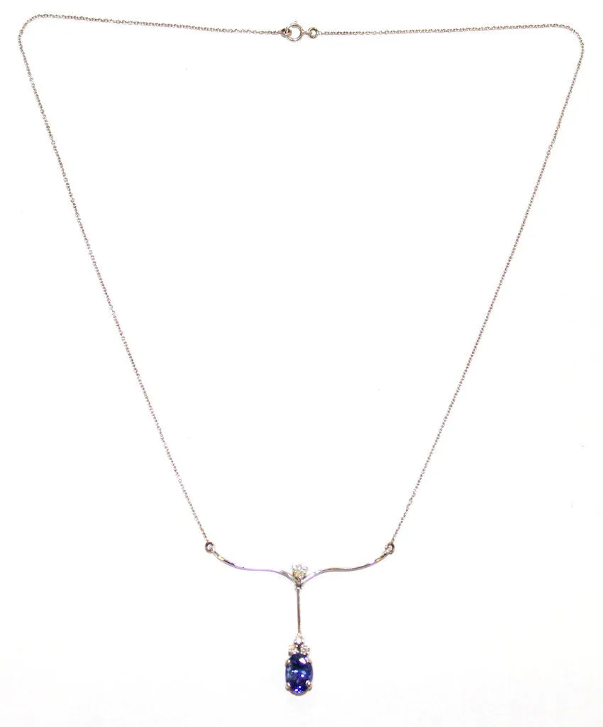 Tanzanite & Diamond Delicate Necklace AD No.0640