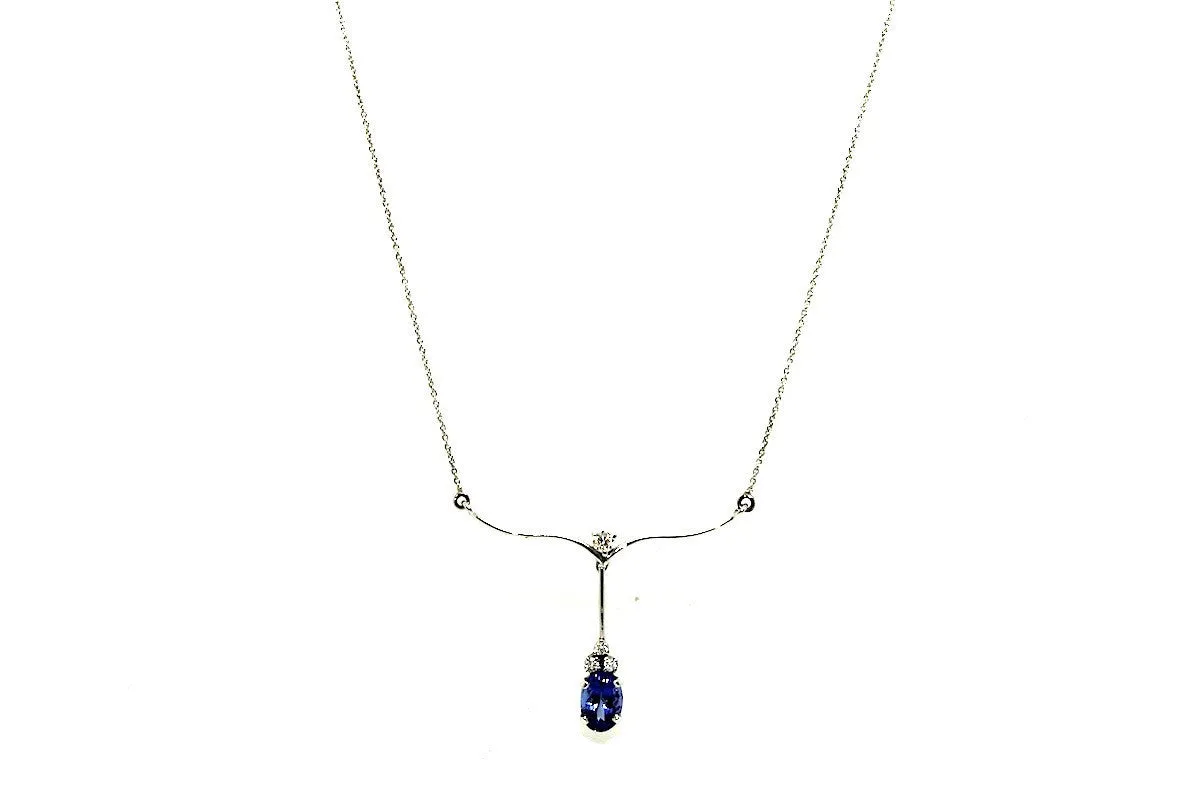 Tanzanite & Diamond Delicate Necklace AD No.0640