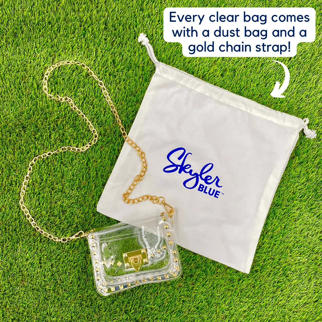 The Dome-Luv Ya Clear Small Studded Bag