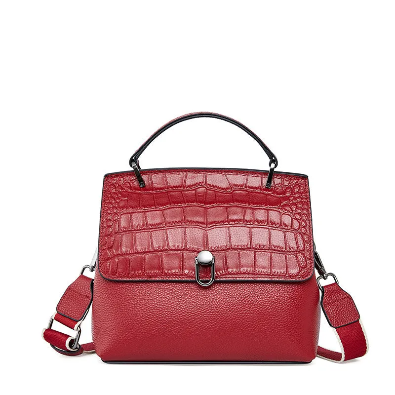 The First Layer Cowhide Bag Women's All-match Leather Women's Bag Pattern Messenger Bag