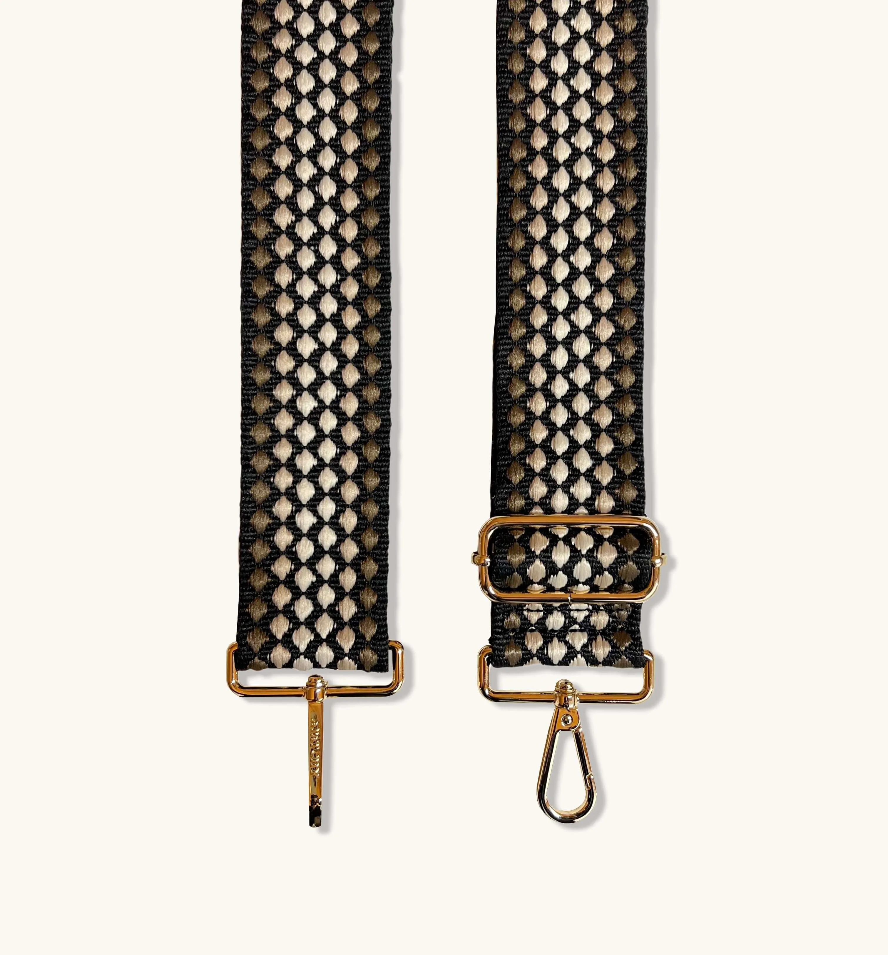 The Tassel Bronze Leather Crossbody Bag With Cappuccino Dots Strap