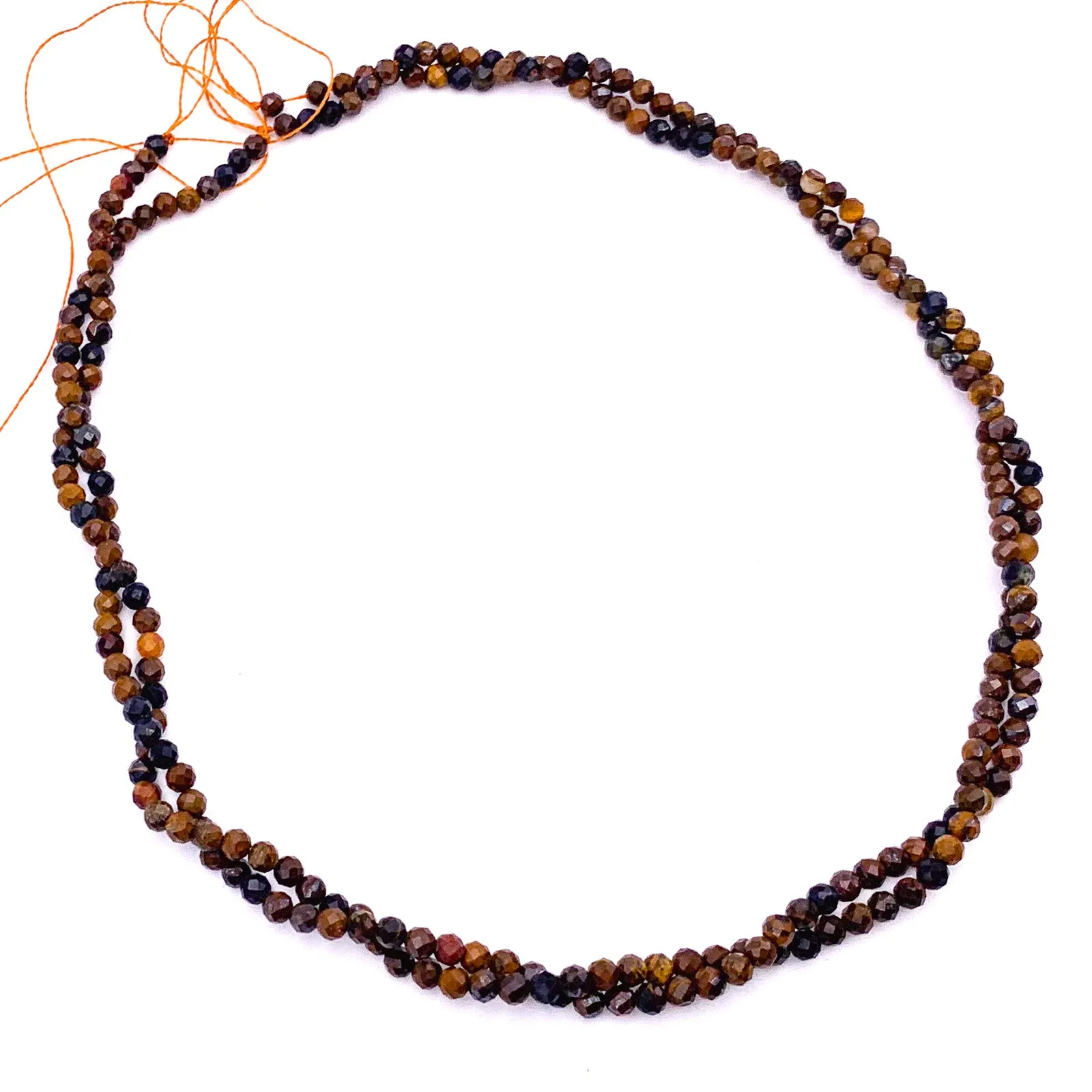 Tiger's Eye Golden Blue 3.5mm Faceted Rounds Bead Strand