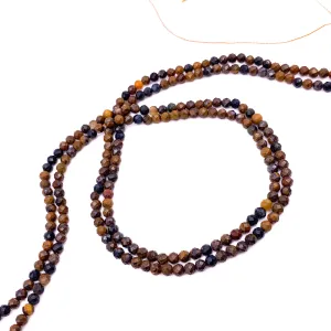 Tiger's Eye Golden Blue 3.5mm Faceted Rounds Bead Strand