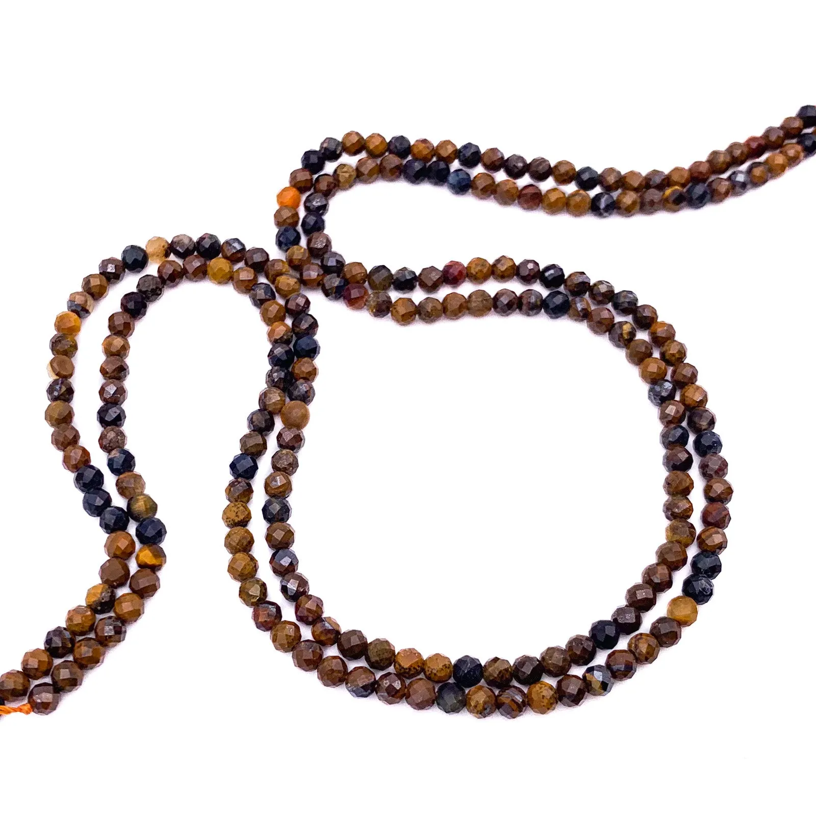 Tiger's Eye Golden Blue 3.5mm Faceted Rounds Bead Strand