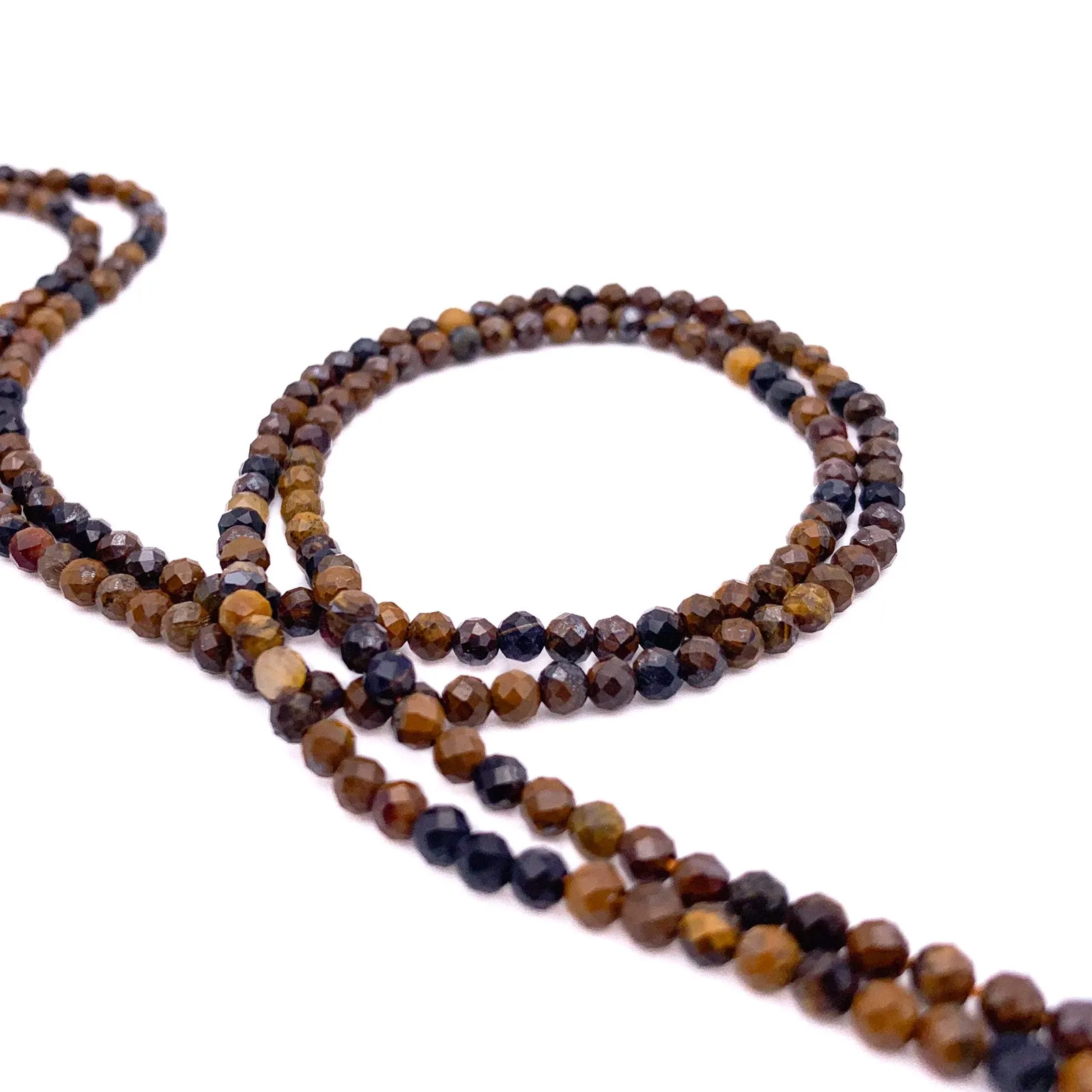 Tiger's Eye Golden Blue 3.5mm Faceted Rounds Bead Strand