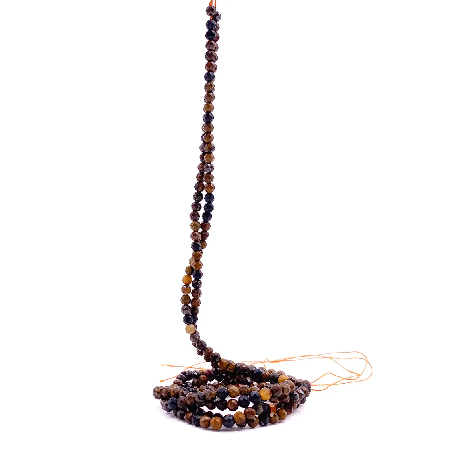 Tiger's Eye Golden Blue 3.5mm Faceted Rounds Bead Strand