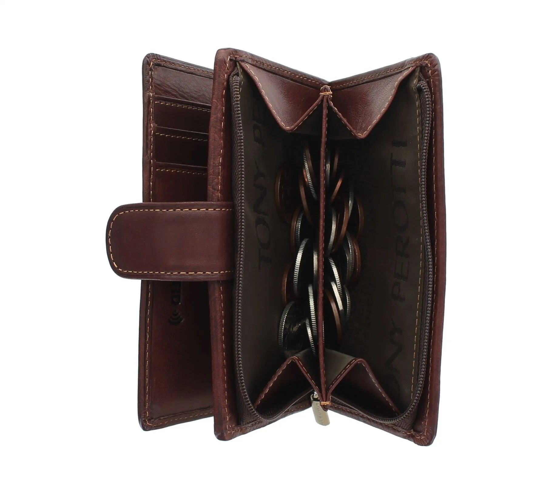 Tony Perotti Full Grain Leather Purse With Tab Closure - RFID Protected 1009_1