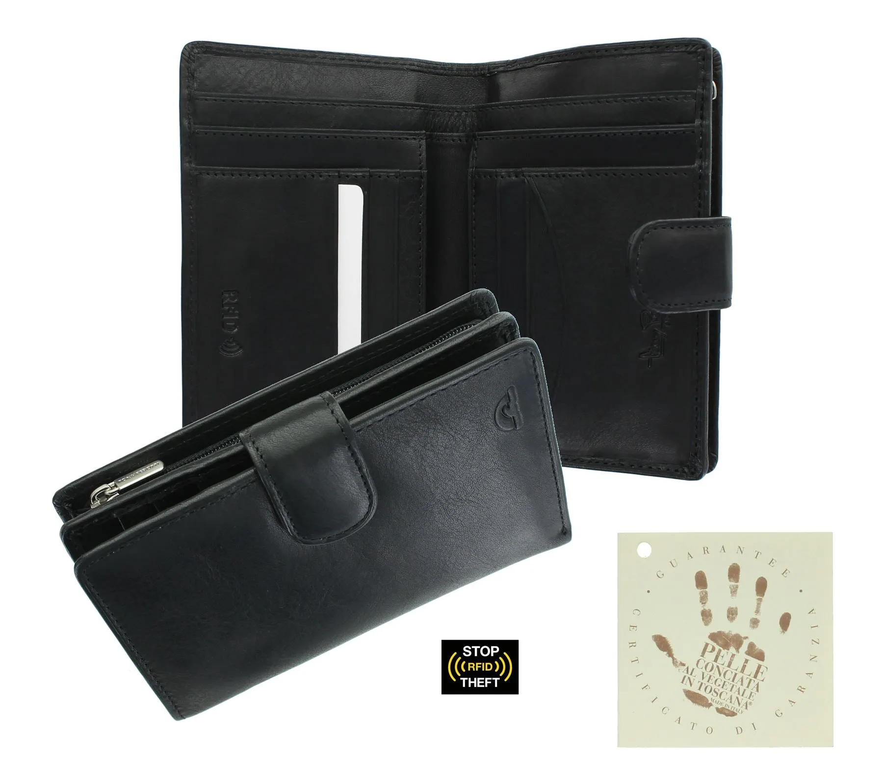Tony Perotti Full Grain Leather Purse With Tab Closure - RFID Protected 1009_1