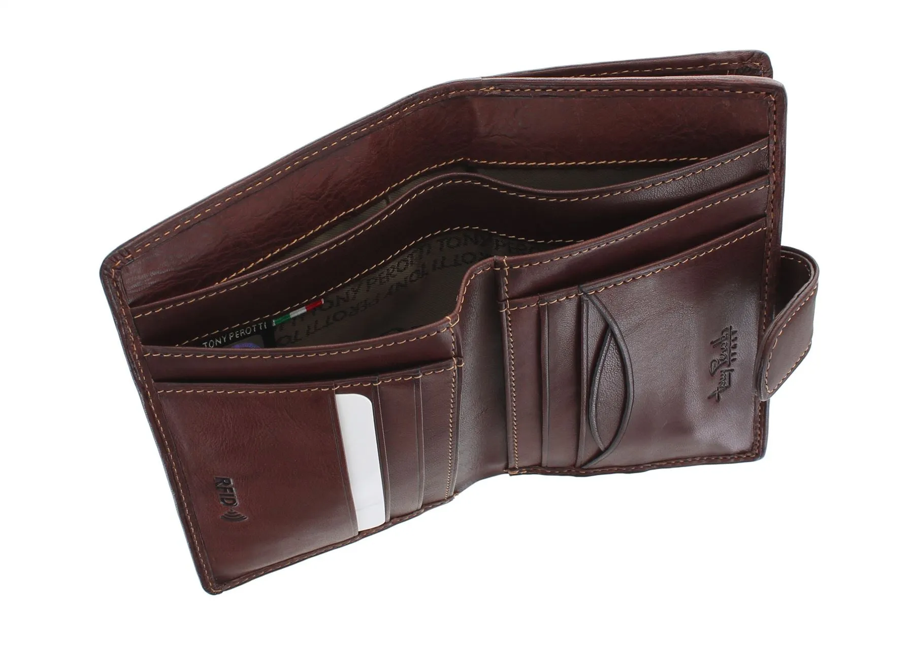 Tony Perotti Full Grain Leather Purse With Tab Closure - RFID Protected 1009_1