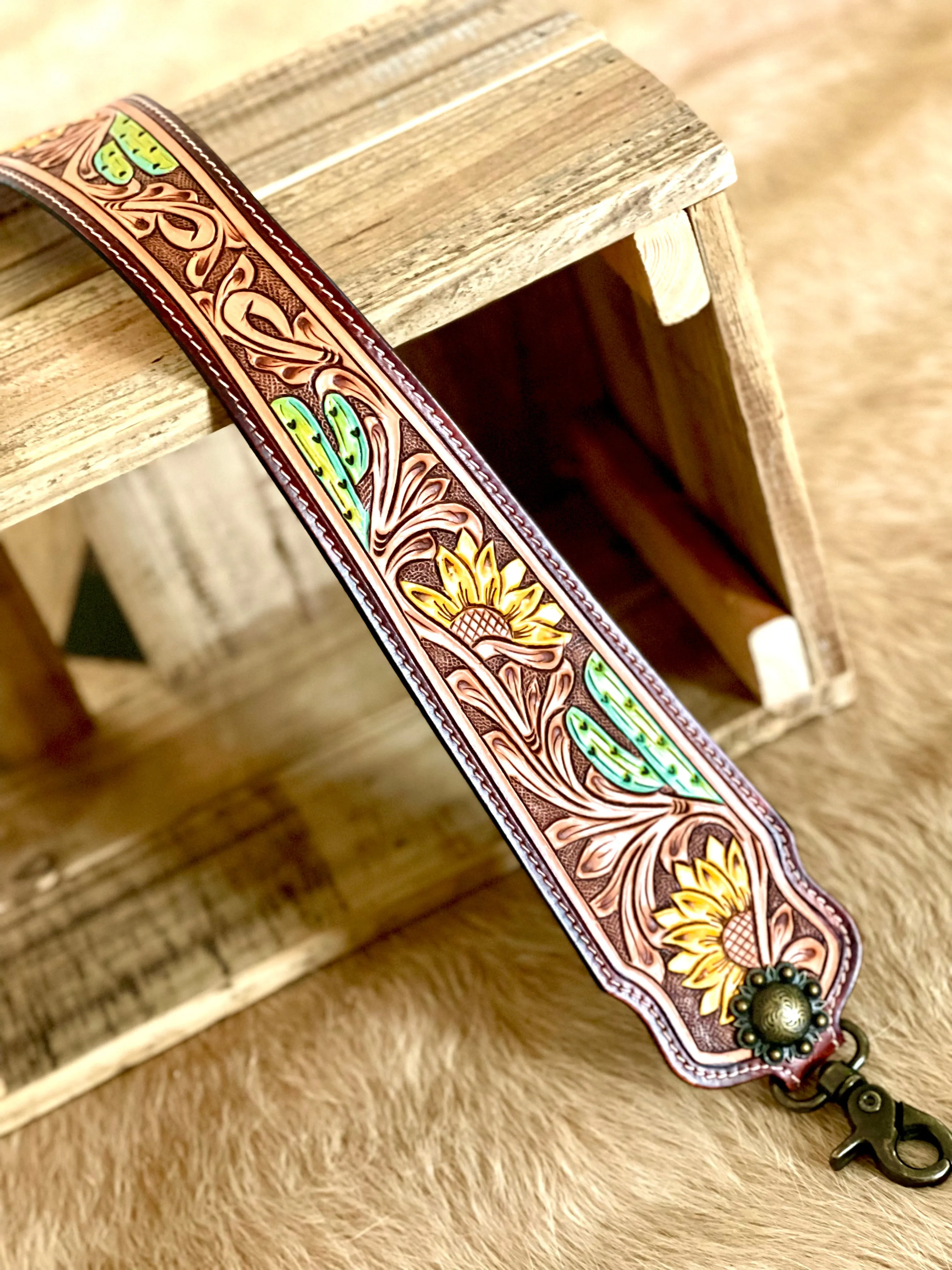 Tooled Leather Purse Straps