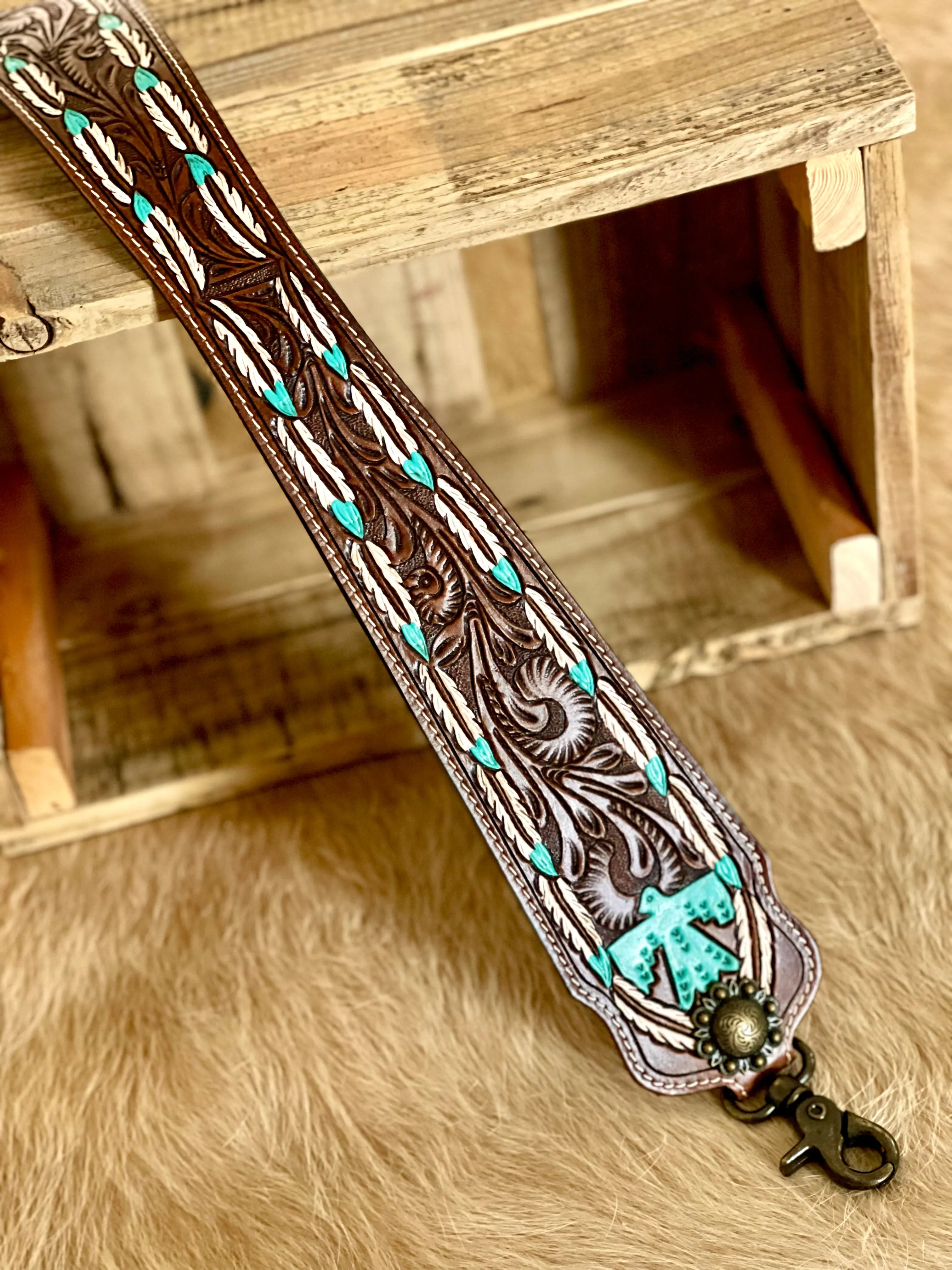 Tooled Leather Purse Straps