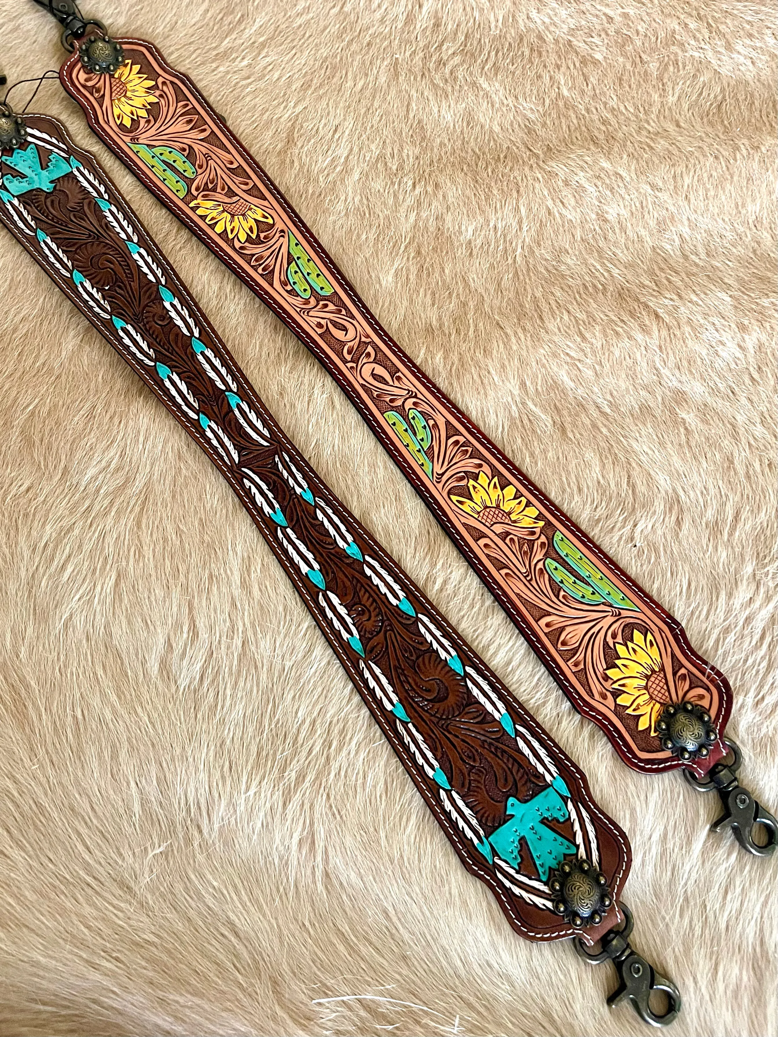 Tooled Leather Purse Straps