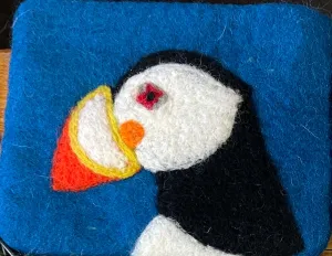 Toucan on Blue Felt Coin Purse
