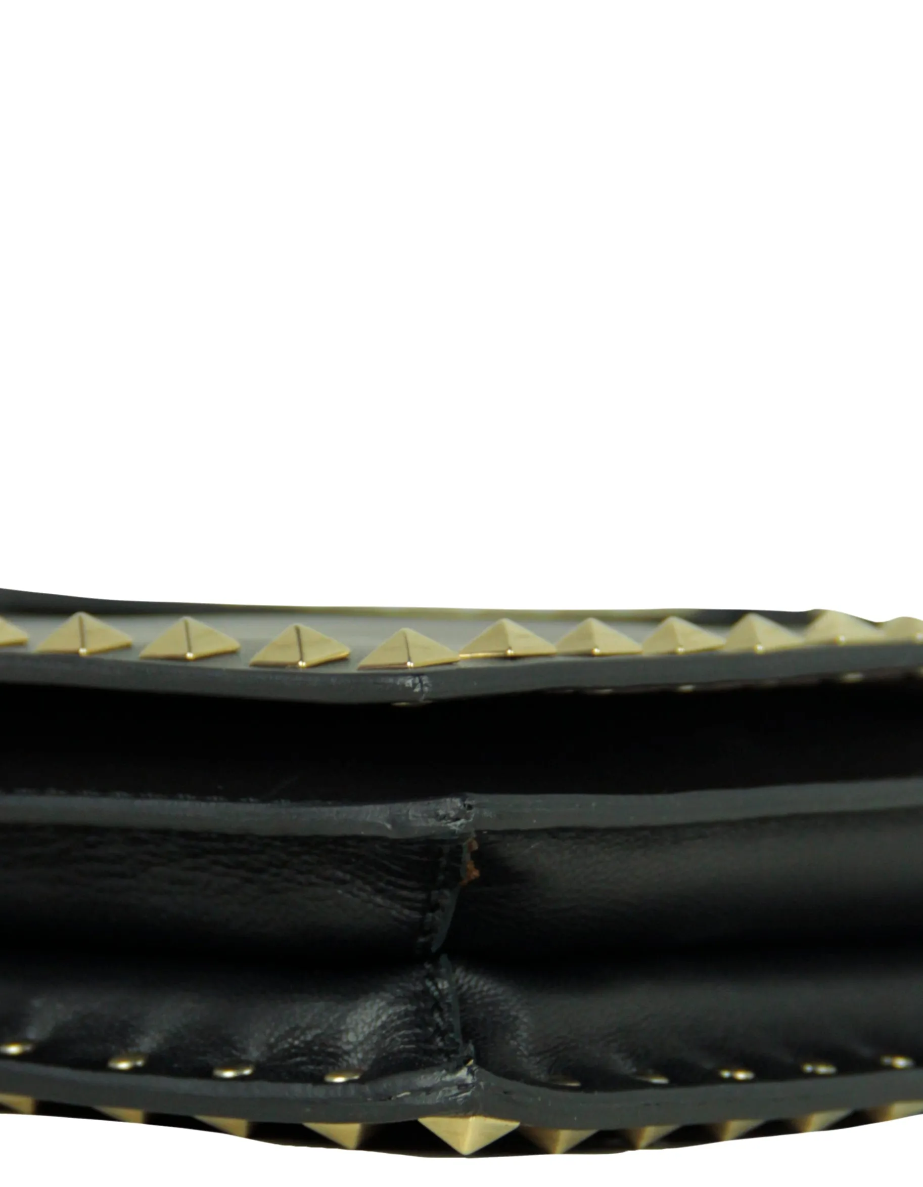 Valentino Black Leather Rockstud Wristlet Clutch Bag