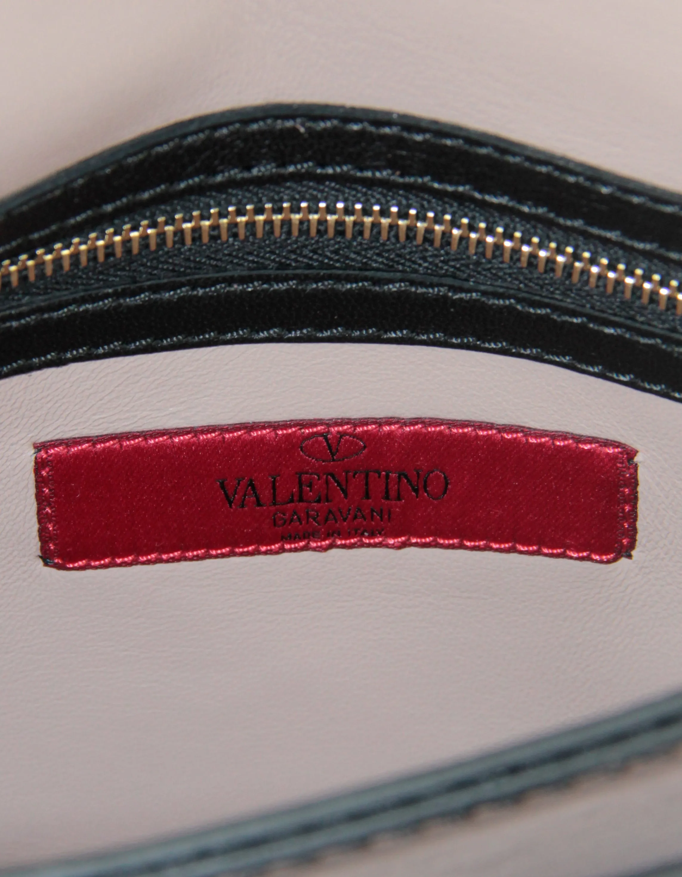 Valentino Black Leather Rockstud Wristlet Clutch Bag