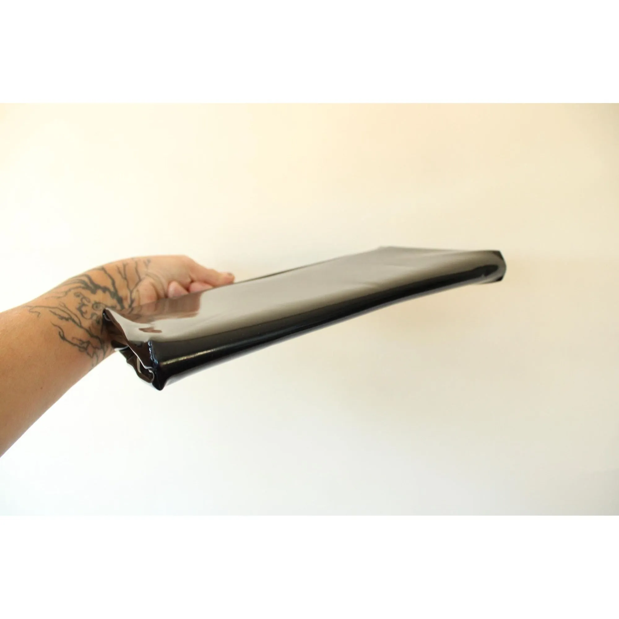 Vintage 1950s 1960s Black Patent Leather Clutch Handbag