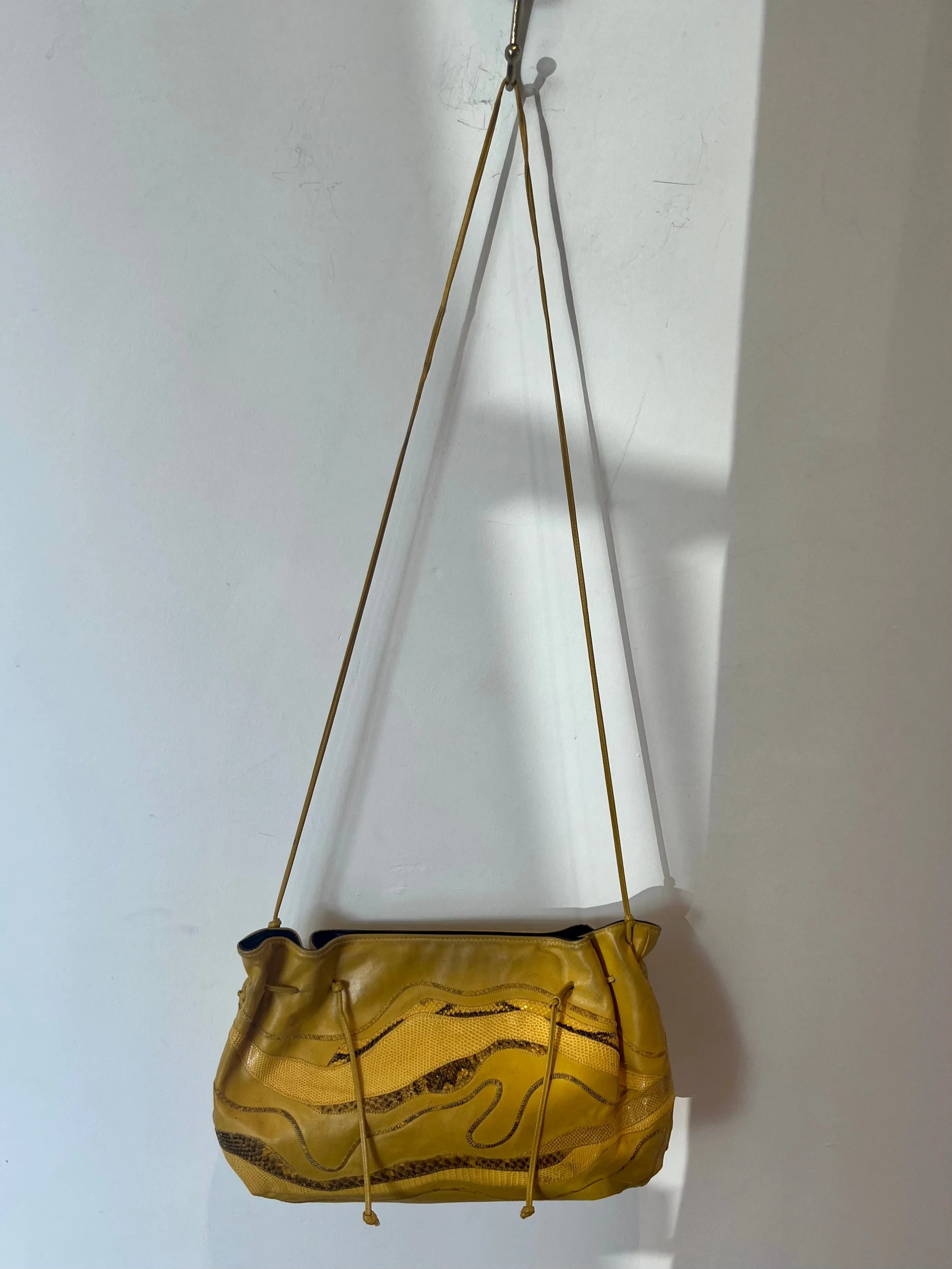 Vintage Carlos Falchi Yellow Patchwork Handbag