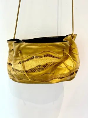 Vintage Carlos Falchi Yellow Patchwork Handbag
