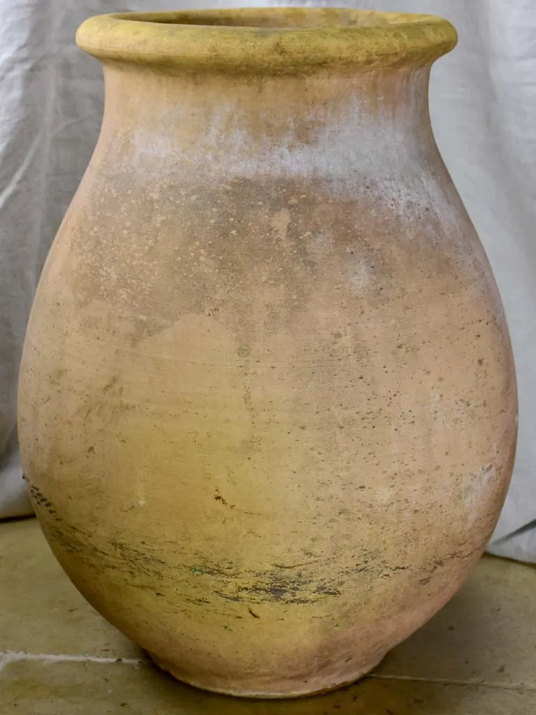 Vintage French olive jar - terra cotta, unglazed