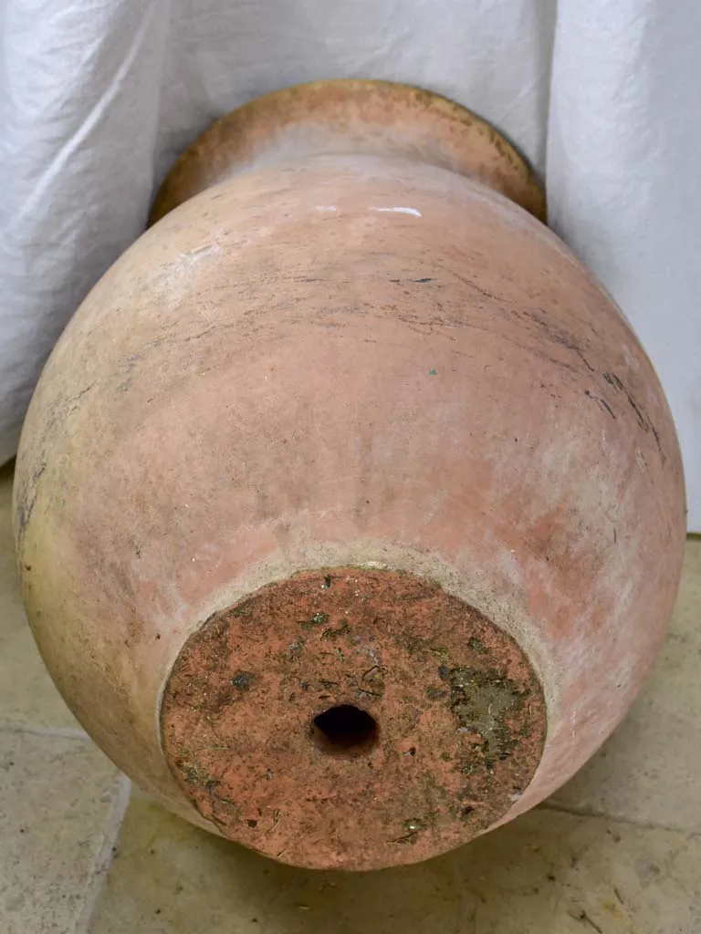 Vintage French olive jar - terra cotta, unglazed