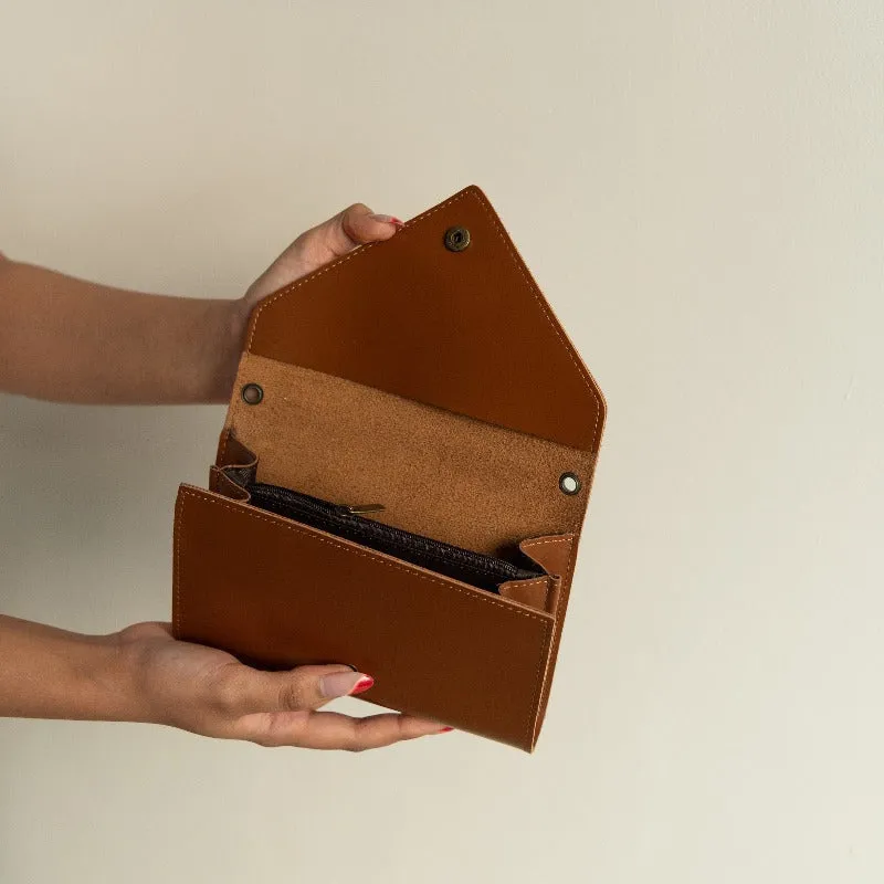 Vintage Leather Sling Clutch