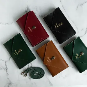 Vintage Leather Sling Clutch