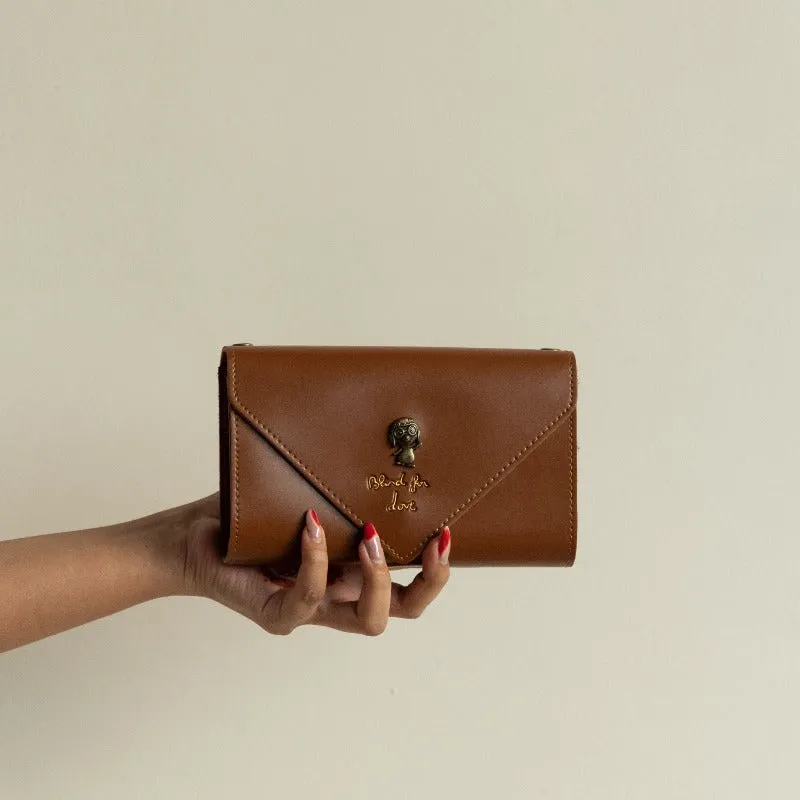 Vintage Leather Sling Clutch