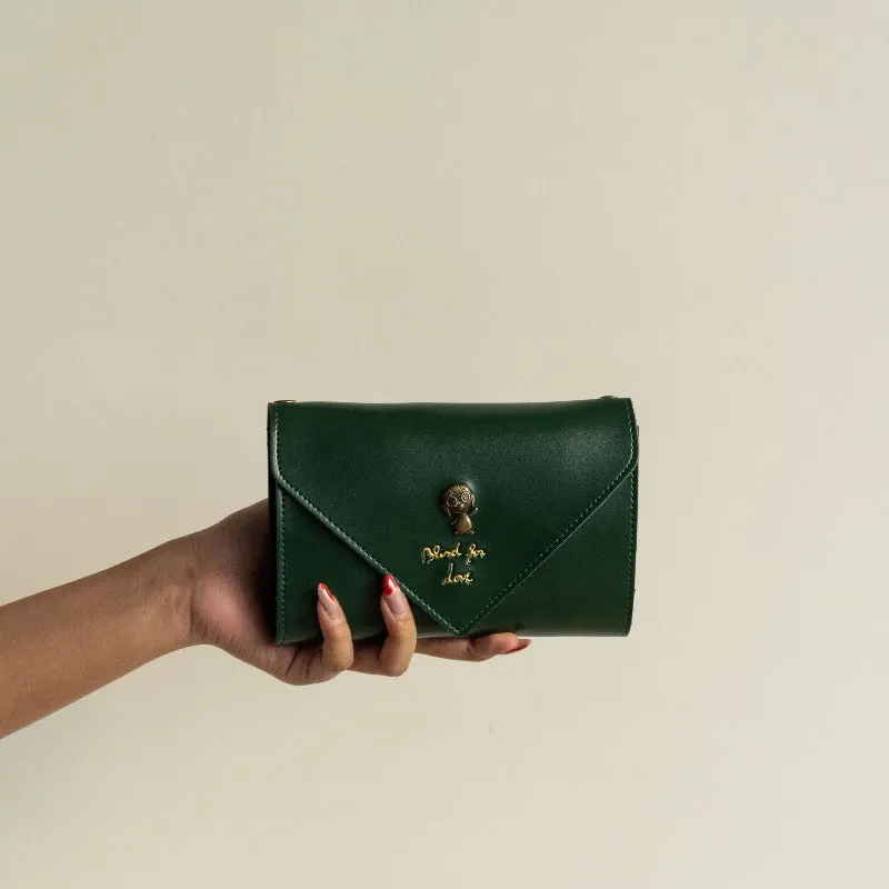 Vintage Leather Sling Clutch